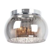 Boxed Home Collection Katrina Stainless Steel and Glass Flush Ceiling Light RRP £90 (Viewing Is
