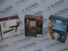 Lot to Contain 3 Assorted Nicky Clarke and Trevor Sorbie Hair Dryers and Straightener Packs (Viewing