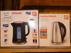 Lot to Contain 2 Boxed Morphy Richards Accents and Brita Cordless Jug Kettles (Viewing Is Highly