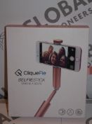 Lot to Contain 5 Boxed Cliquefie Selfie Sticks in Rose Gold RRP £40 Each