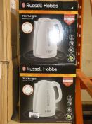 Boxed Russell Hobbs Textures White Finish Cordless Jug Kettles