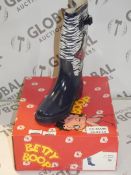 Boxed Pair of Betty Boop Size 36 Ladies Navy Wellington Boots RRP £35