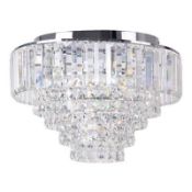 Boxed Home Collection Sophia Flush Ceiling Lights in Stainless Steel and Glass RRP £85 Each