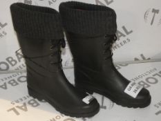 Brand New Pair of Size EU37 Lindex Ladies Fur Lined Wellington Boots RRP £25