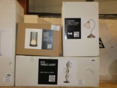 Lot to Contain 3 Assorted Lighting Items to Include Home Collection Alexis Table Vessel Lamp, Home