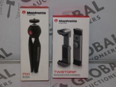 Lot to Contain 2 Boxed Brand New Manfrotto Smart Phone and Camera Accessories To Include a Manfrotto