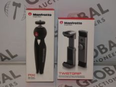 Lot to Contain 2 Boxed Brand New Manfrotto Smart Phone and Camera Accessories To Include a Manfrotto