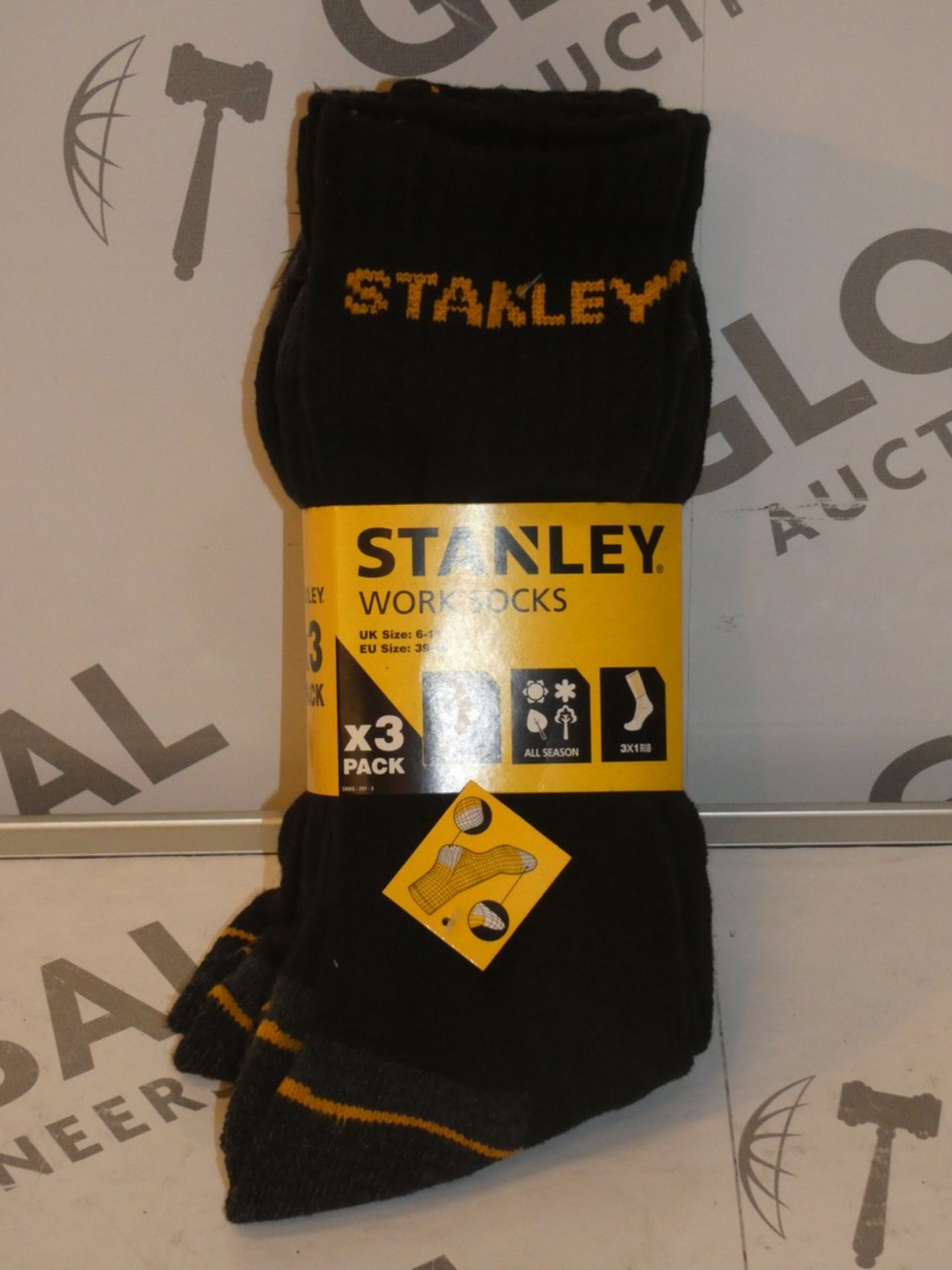 Lot to Contain 10 Packs of 3 Brand New Stanley Work Socks RRP £5.99 Per Pack