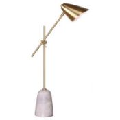 Boxed Jasper Conran Luna Gold and Marble Floor Standing Lamp (Viewing Is Highly Recommended)