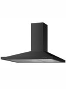 Boxed 90cm Black Chimney Cooker Hood (Viewing Is Highly Recommended)