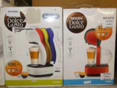 Lot to Contain 2 Boxed Assorted Delonghi Nescafe Dolce Gusto Capsule Coffee Machines RRP £50 Each (