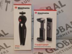 Lot to Contain 2 Boxed Brand New Manfrotto Smart Phone and Camera Accessories To Include a Manfrotto