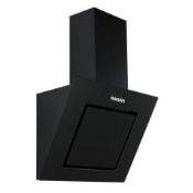 Boxed 60cm Angled Glass Designer Cooker Hood in Black (Viewing Is Highly Recommended)