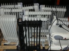 Lot to Contain 13 Assorted Electrically Heated Oil Filled Radiators (Viewing Is Highly Recommended)