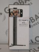 Lot to Contain 5 Boxed Cliquefie Space Grey Selfie Sticks with Tripod Leg RRP £70 Each