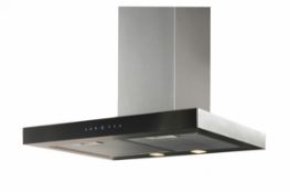 Boxed UBDAHH90BK 90cm Black Glass Cooker Hood (Viewing Is Highly Recommended)