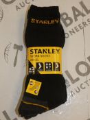 Brand New Packs of 3 UK Size 6 - 11 Stanley Work Socks RRP £5 a Pack
