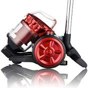 Boxed Dihl VCAR800 Red and Black Cylinder Vacuum Cleaner (11568)(QXG1289)RRP £30