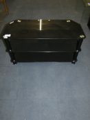 Black Glass 3 Tier 37 Inch TV Entertainment Stand