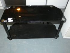 Black Glass 55 Inch TV Entertainment Stand (A3917)
