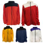 Assorted Brand New Fleece Jackets in Red and White, Red and Black and Navy