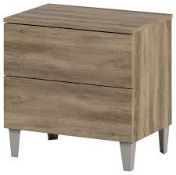 Boxed 2 Draw Bedside Table RRP £70 (11301)(HFU2389)