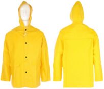 Assorted Workwear Brand New Clothing Items to Include a Size Large Yellow Long Raincoat With