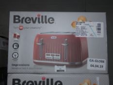 Boxed Breville Impressions red 4 Slice Toaster RRP £40