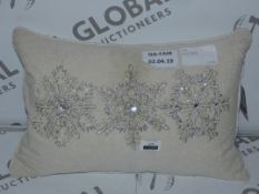 Lot to Contain 3 Home GallerY 30 x 50cm Shimmering SnowFlakes Cushion Combined RRP £210 (8771)(