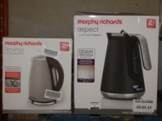 Lot to Contain 2 Boxed Assorted Kettles to Include a Morphy Richards 1.5L Kettle in Titanium and a