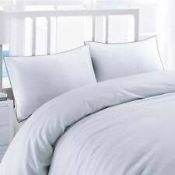 Bagged 100% Cotton 200 Thread Count Double Waffle Duvet Cover Set RRP £35 (8771)(HEMA5689)