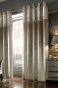 Bagged Kylie Minogue at Home Pair of 68 x 229cm Fully Lined Esta Silver Eyelet Curtains RRP £160 (