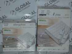 Lot to Contain 2 Boxed Assorted Monogram Heated Mattress Covers in Double and Single Combined RRP £