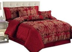Savannah Ruby Bedspread Set by Imperial to Include 2 Pillowcases RRP £55 (1167)(IMHM1010)