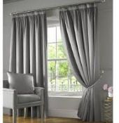 Bagged Burj Set of Silver Fully Lined Curtains RRP £55 (8771)(ANSY1042)