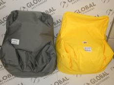 Lot to Contain 2 Yellow and Grey Childrens Bean Bags (8771)