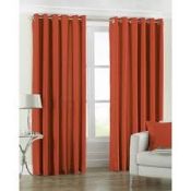 Lot to Contain 2 Assorted Items to Include a Pair of Faux Silk Eyelet Semi Sheer Home Curtains in