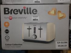 Boxed Breville Cream Colour Collection 4 Slice Toaster RRP £60