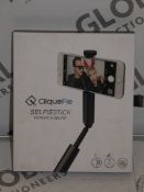 Lot to Contain 3 Cliquefie Selfie Sticks in Space Grey RRP £40 Each