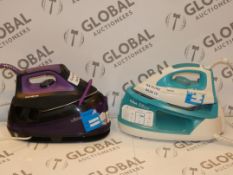 Lot to Contain 2 Assorted Tefal Purely and Simply and Rowenta Liberty Steam Generating Irons