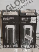 Lot to Contain 2 Boxed Krups Burr Coffee Grinders Combined RRP £50