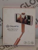 Lot to Contain 3 Cliquefie Selfie Sticks in Rose Gold RRP £40 Each