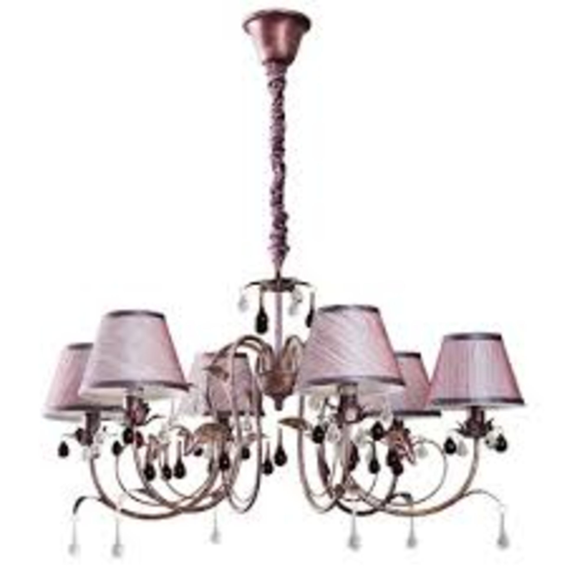 Boxed Elegance 6 Light Shaded Chandelier RRP £65 (10128)(HEC08858)