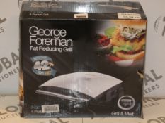 Lot to Contain 2 Boxed George Foreman 4 Portion Family Sized Fat Reducing Health Grills Combined RRP