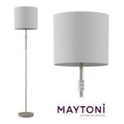 Boxed Maytoni Decorative Lighting Lincoln Series Nickel Painted Floor Lamp (10056)(MYMC1623)