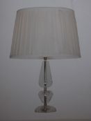 Boxed Home Collection Elena Glass Base Fabric Shade Table Lamp RRP £60