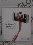 Lot to Contain 3 Cliquefie Selfie Sticks in Rose Gold RRP £40 Each