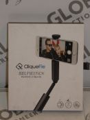Lot to Contain 3 Cliquefie Selfie Sticks in Space Grey RRP £40 Each