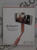 Lot to Contain 3 Cliquefie Selfie Sticks in Rose Gold RRP £40 Each