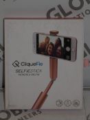 Lot to Contain 3 Cliquefie Selfie Sticks in Rose Gold RRP £40 Each